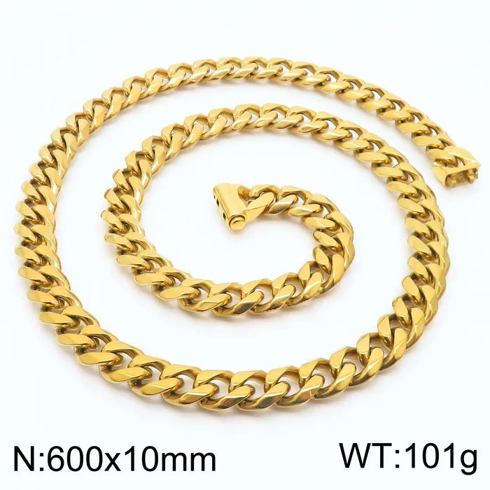 Stainless Steel 18K Gold Plated Hip-Hop Plating Solid Color Necklace