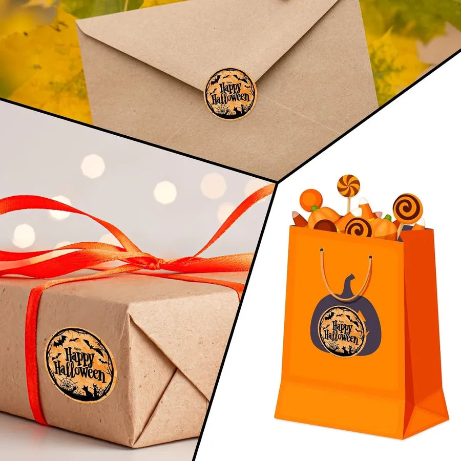500 Pieces Halloween Festival Celebration Skeleton Non-drying Adhesive Stickers Labels Sealing Stickers Cardstock Material