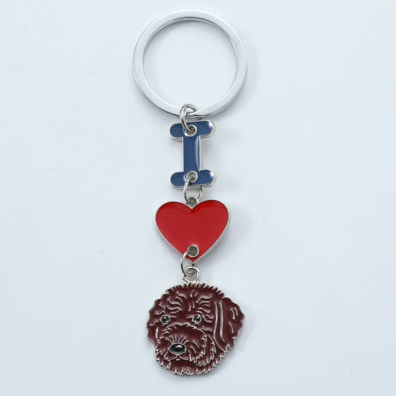 1 Piece Cute Letter Dog Heart Shape Zinc alloy Unisex Slip-on Keychain