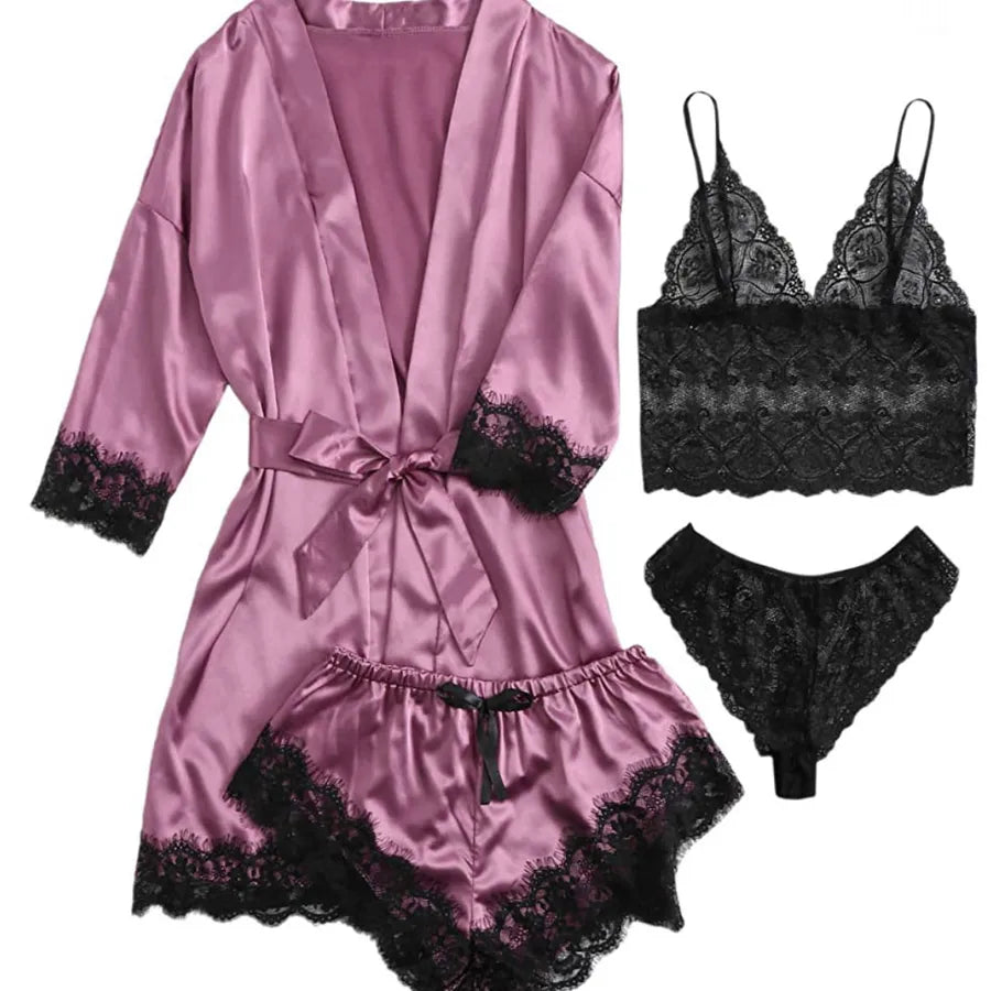 women's sexy solid color polyester lace skirt sets