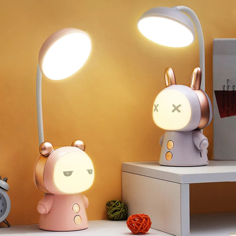 Creative learning rechargeable table lamp cartoon LED eye protection table lamp learning reading book lamp table lamp night light Wholesale