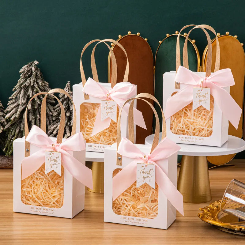 Gift Bag Advanced Sense Transparent Window Opening Bag Fashion Packaging Bag Birthday Gift Cosmetic Tote Bag Hand Gift Bag