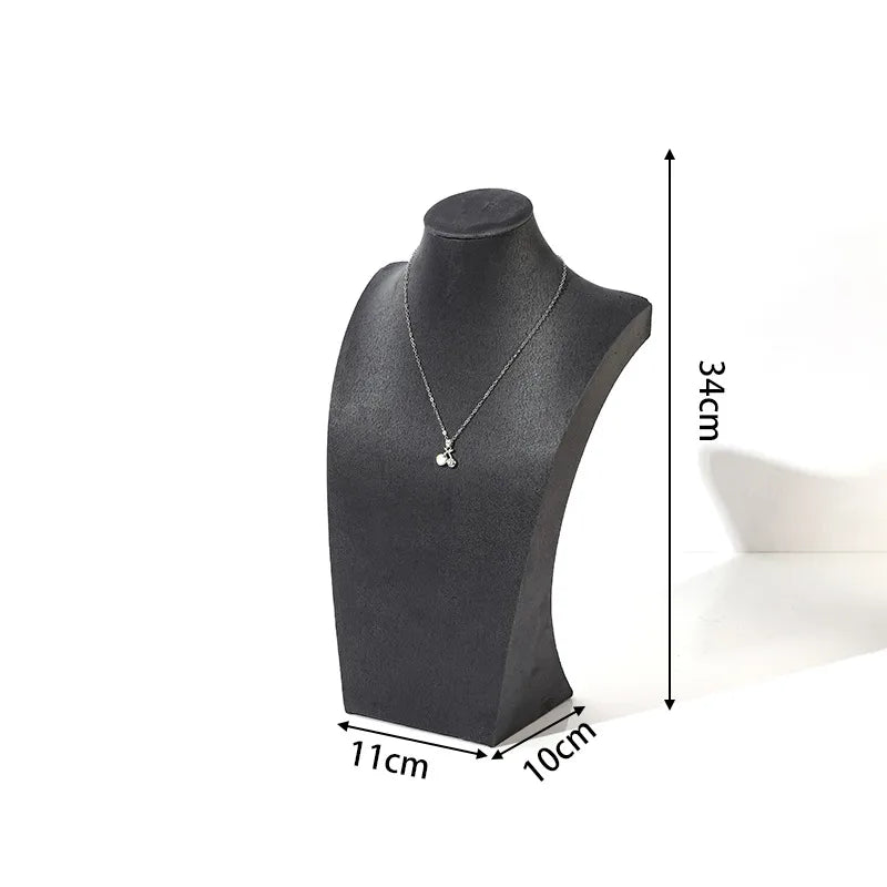 Velvet Necklace Display Stand Counter Top Jewelry Model Holder H-Shape Composite Paperboard And Velvet High-End Feel Stitching