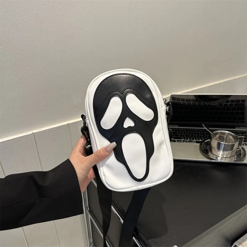 New Halloween Skeleton Bag Eccentric Personality Ghost Shoulder Bag Women Messenger Bag Christmas Phone Small Square Bag