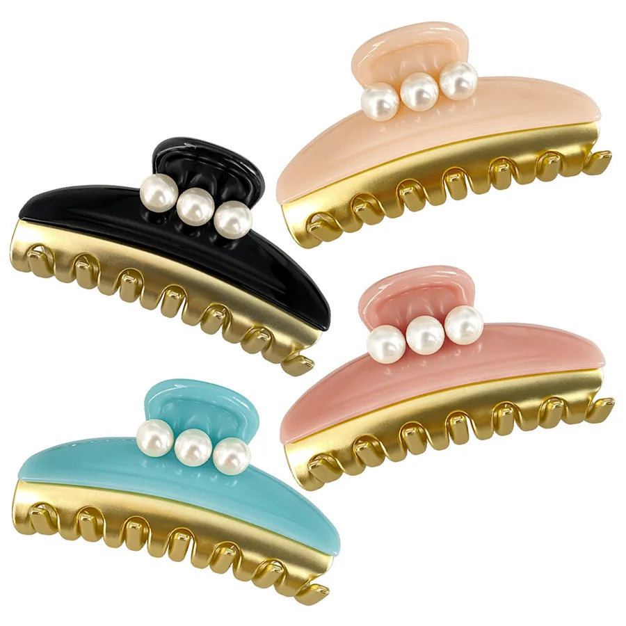 EManco  New Classic High-End Pearl Claw Clip Elegant Hairpin Hair Claw Ins Style Shark Clip