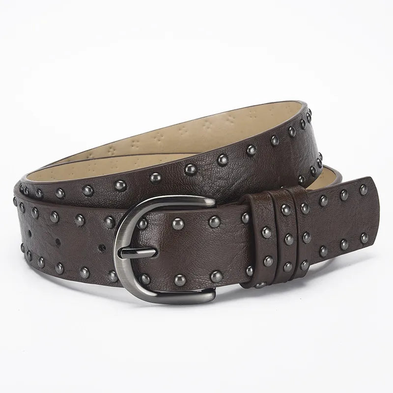 Casual Elegant Lady Solid Color Imitation Leather Alloy Plating Unisex Leather Belts