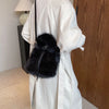Women's Plush Solid Color Streetwear Bucket String Shoulder Bag Crossbody Bag Bucket Bag