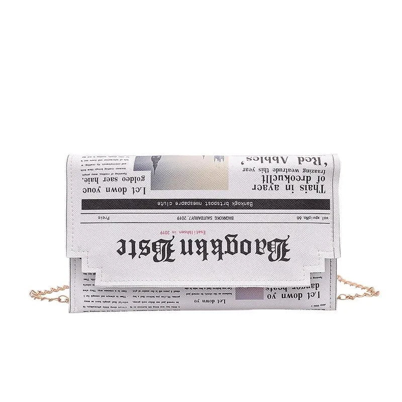 simple envelope clutch bag printing fashion chain shoulder messenger bag
