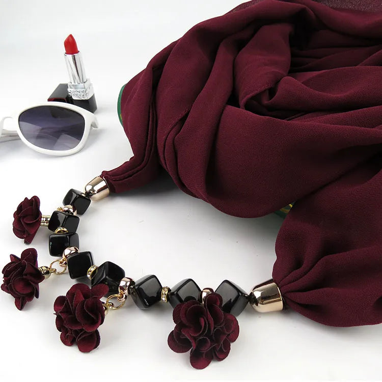 women's sweet flower chiffon kerchief