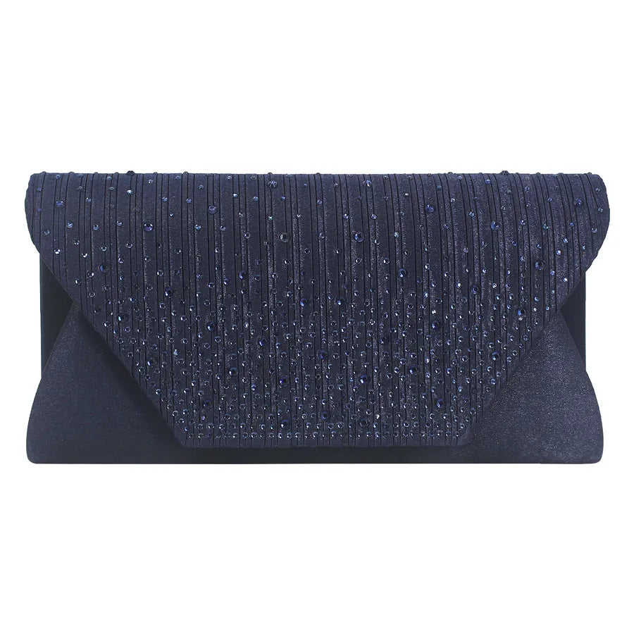 white wine red dark blue satin solid color rhinestone square evening bags