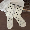 women's japanese style heart shape cotton crew socks a pair