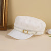Black White Decorative Thin Mesh Breathable Flower Large Version Face Slimming Fashionable All-Match Flat-Crown Newsboy Cap Practical For Daily Shopping