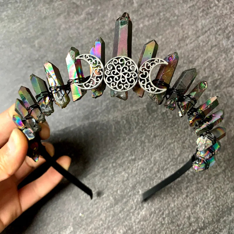 Women's Hip-Hop Retro Square Artificial Crystal Iron Three-dimensional Hair Band