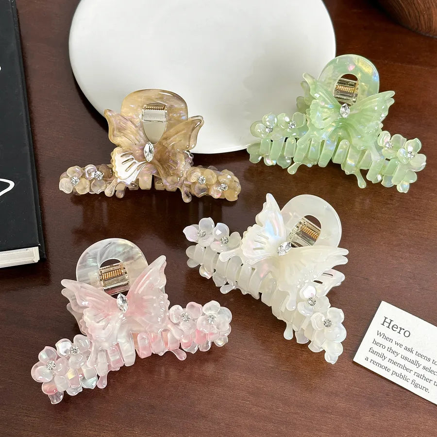 Dove High-End Diamond Butterfly Hair Clip Medium Size Versatile Hair Accessories For Women Acetate Material Hair Grips Tail Clips