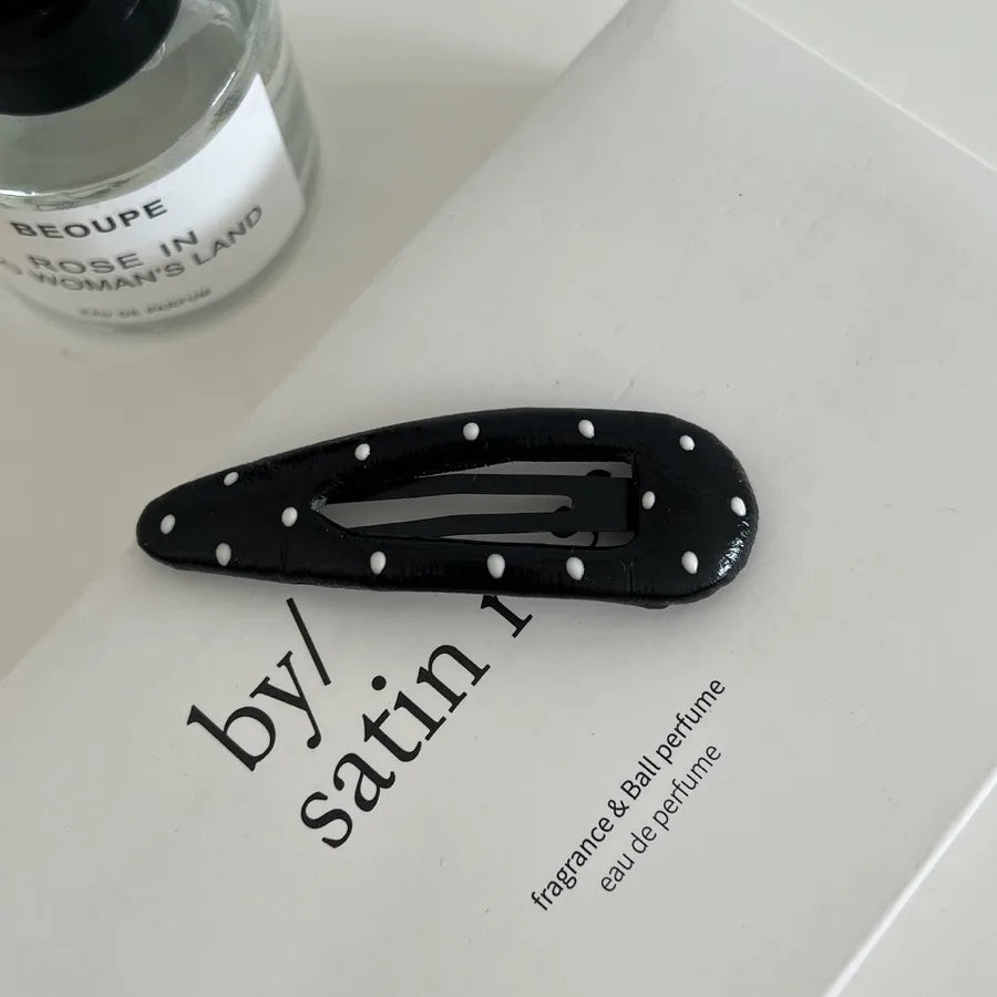 IG Style Elegant Cute Women's Polka Dots Pu Leather Alloy Hair Clip