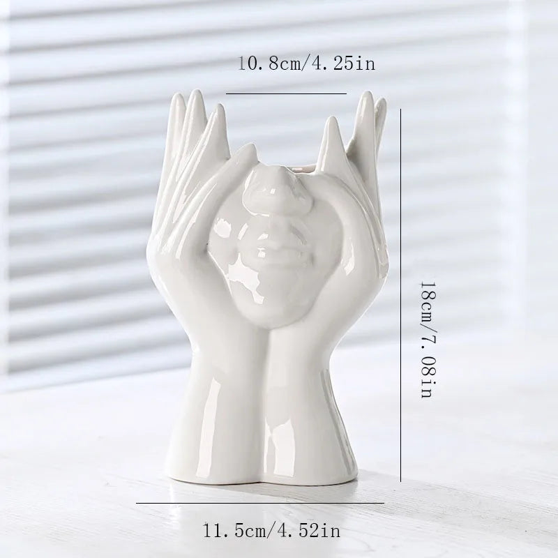 Modern Style Classic Style Human ceramics Vase Artificial Decorations