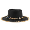 women's simple style color block wide eaves straw hat
