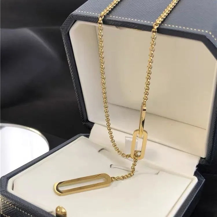 Wholesale Jewelry Elegant Simple Style Geometric Heart Shape 304 Stainless Steel Plating Beaded Chain Paperclip Chain cable chain Bracelets Necklace