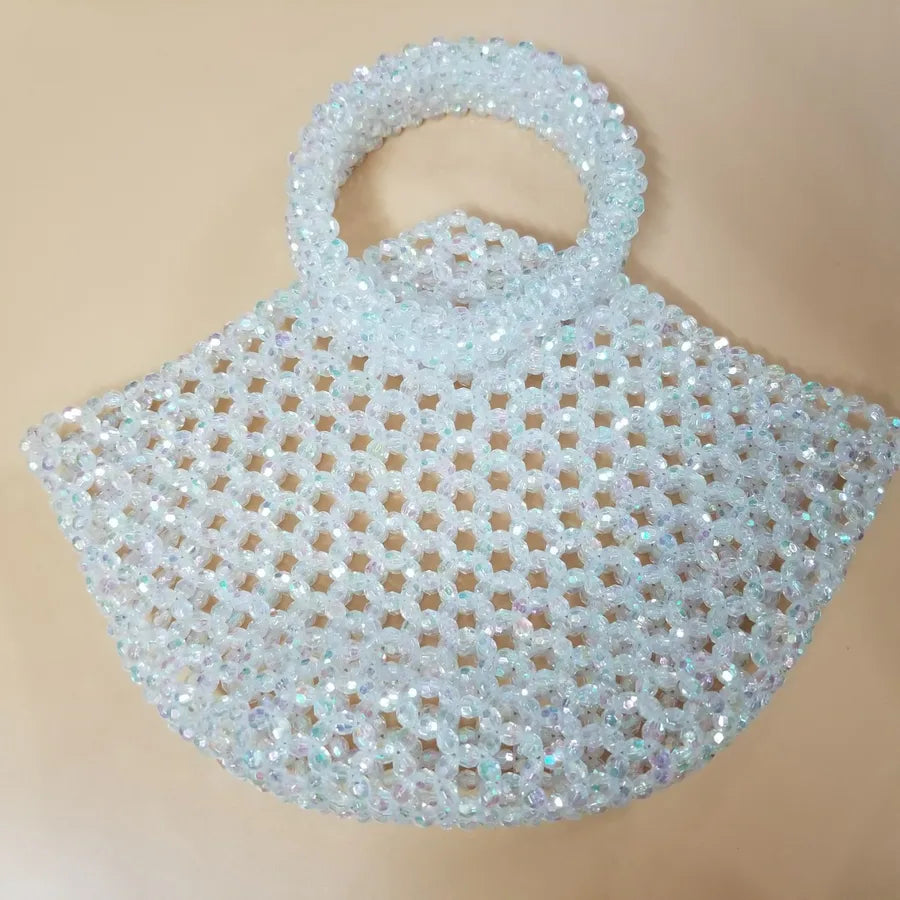 Women's Large Arylic Geometric Elegant Vintage Style Streetwear Beading Shell Open Handbag