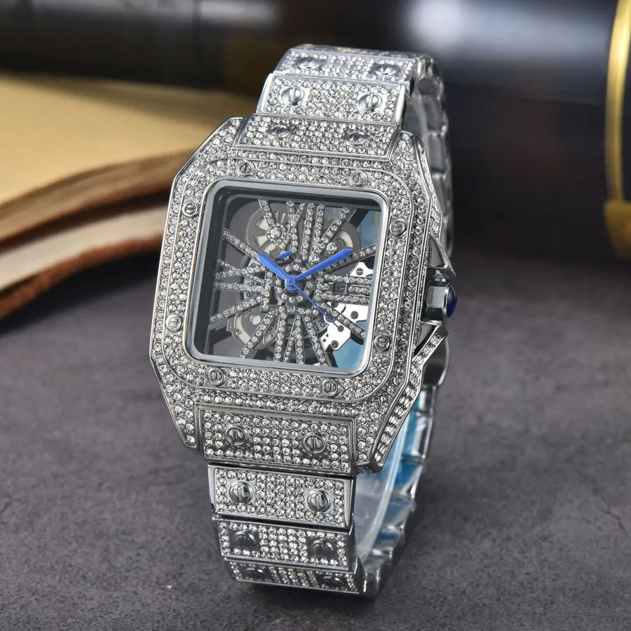 Glam Shiny Solid Color Butterfly Double Snap Quartz Women's Watches
