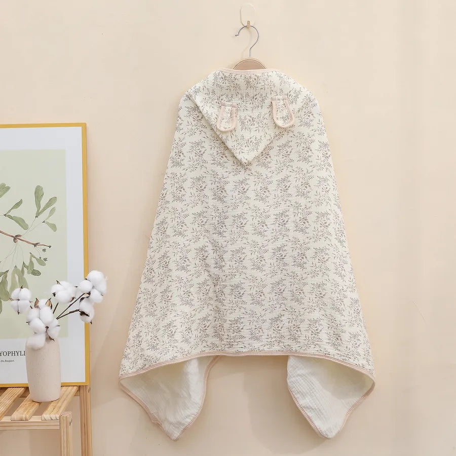 Baby bath towel hooded cloak cotton gauze bath towel Children Baby bathrobe soft absorbent bath bag towel wholesale
