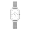 SENO Vintage Small Square Plate Temperament Student Watch Niche Advanced Sense Mesh Bowl Watch Women's Waterproof Quartz Watch