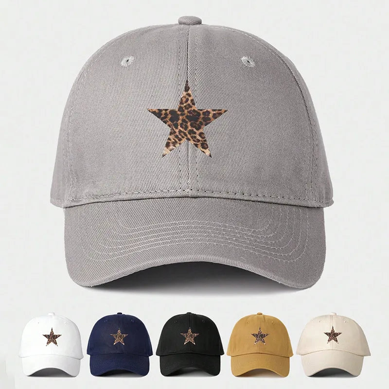 Women's Casual Classic Style Star Curved Eaves Baseball Cap