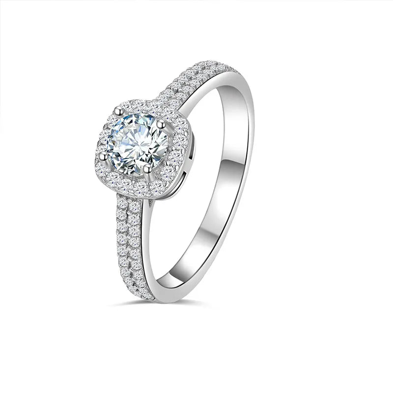 Moissanite Ring 925 Sterling Silver Gemstone Jewelry Women Wedding Rings