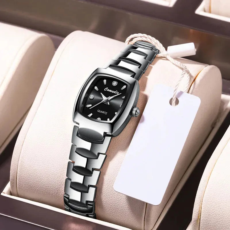 casual geometric single folding buckle quartz women's watches
