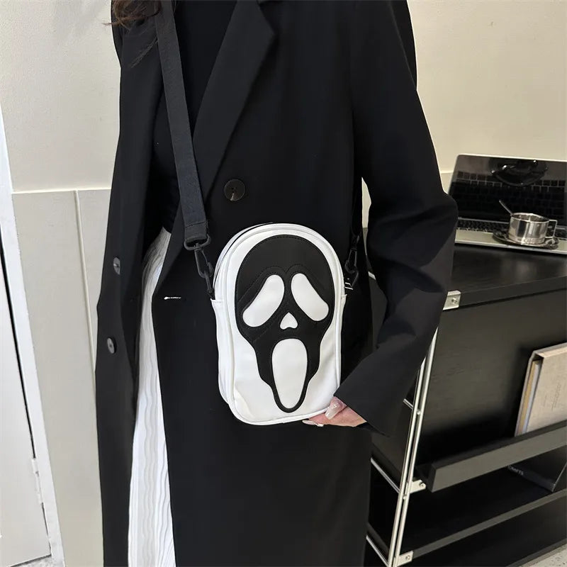 New Halloween Skeleton Bag Eccentric Personality Ghost Shoulder Bag Women Messenger Bag Christmas Phone Small Square Bag