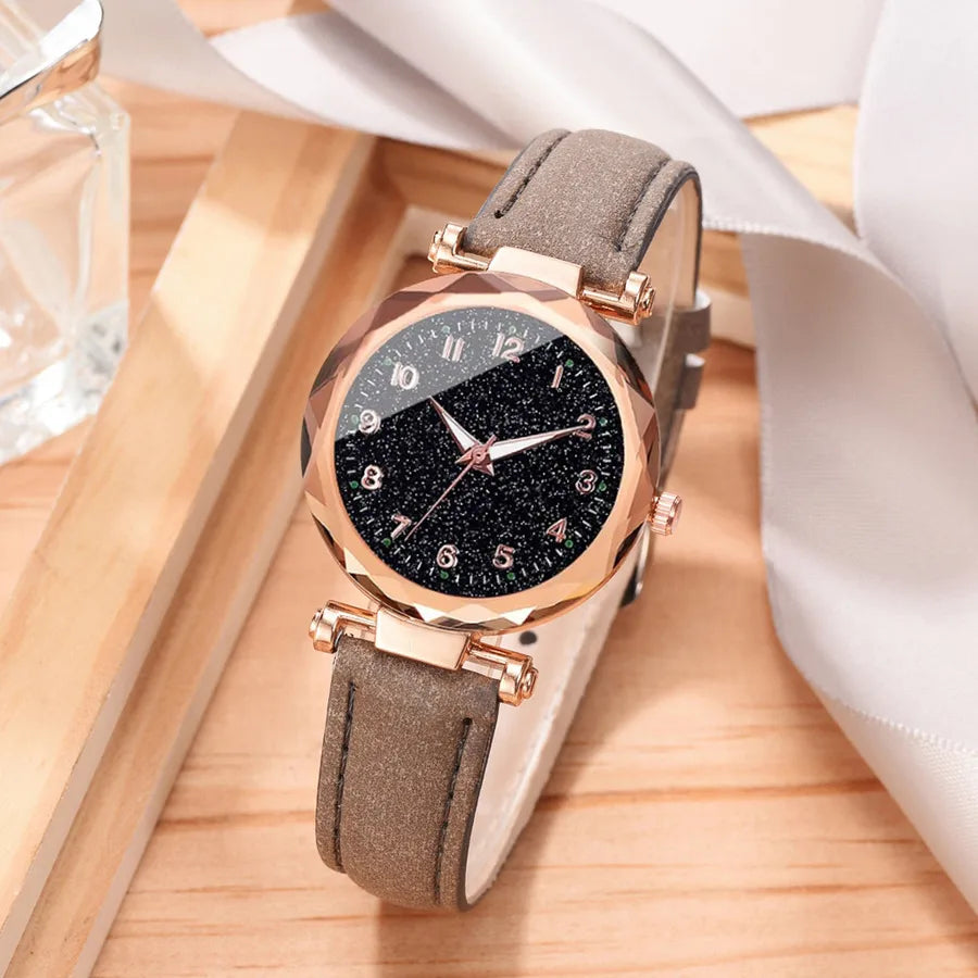 casual round buckle quartz women's watches