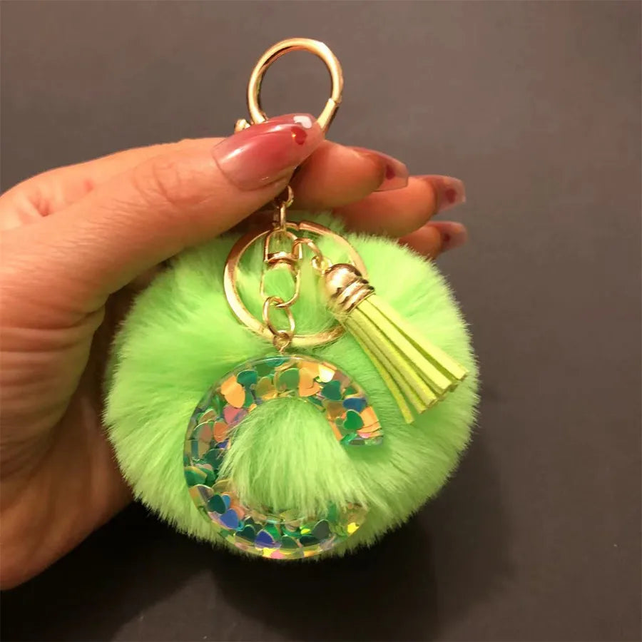 Simple Style Classic Style Letter Hairball Resin Unisex Bag Pendant Keychain