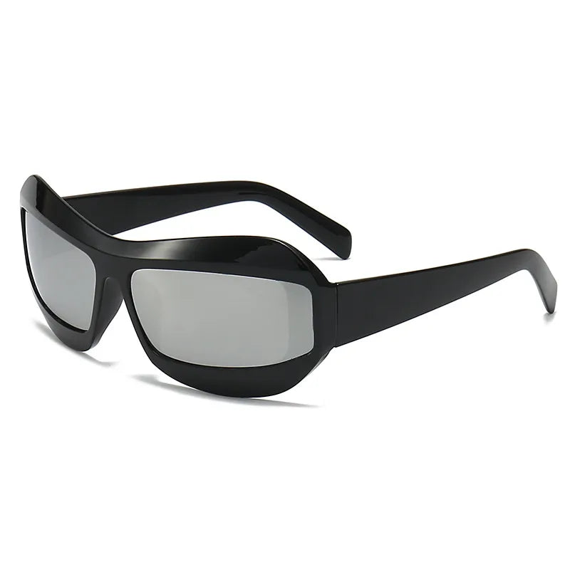 streetwear color block ac special-shaped mirror full frame men's sunglasses