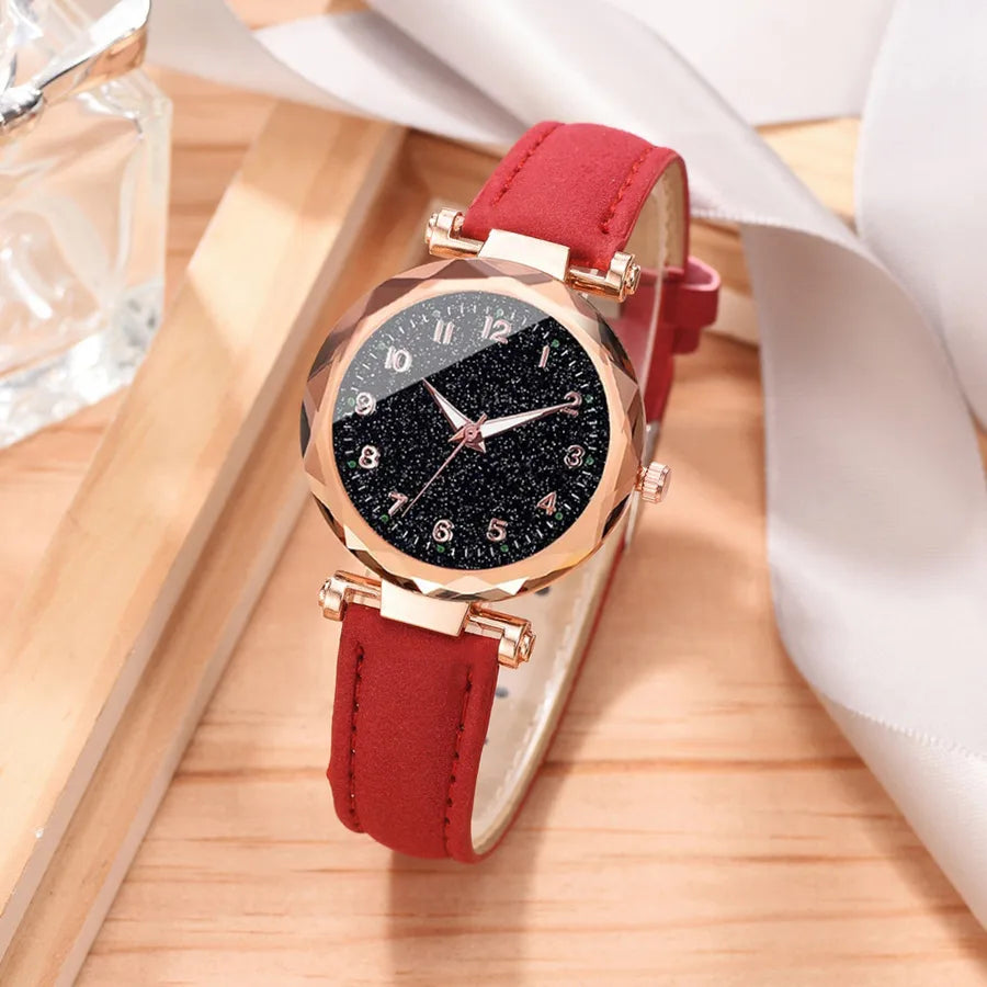 casual round buckle quartz women's watches