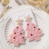 Handmade Christmas Tree Pumpkin Snowflake Earrings Women's Festive Atmosphere Sensation Ear Jewelry Holiday Flower Design