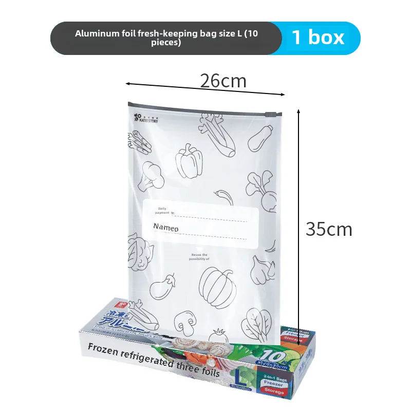 Yoshizaki Aozaki aluminum foil fresh-keeping bag food grade refrigerated sealed bag refrigerator freezer tin foil compact bag