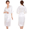 Casual Women's Lady Solid Color Imitated Silk Polyester Pajama Sets
