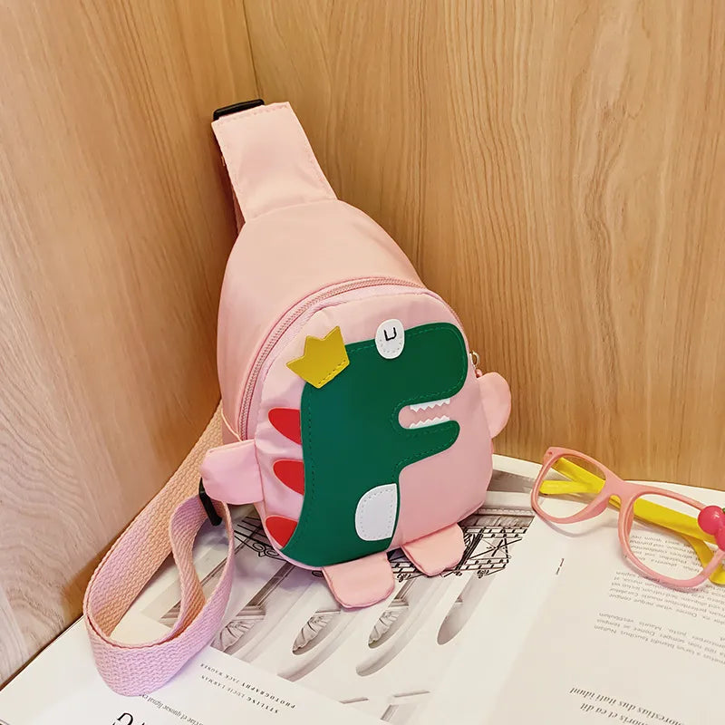 Children's cartoon chest bag cute little dinosaur cartoon crossbody shoulder bag lightweight fashion change fashion waist bag wholesale