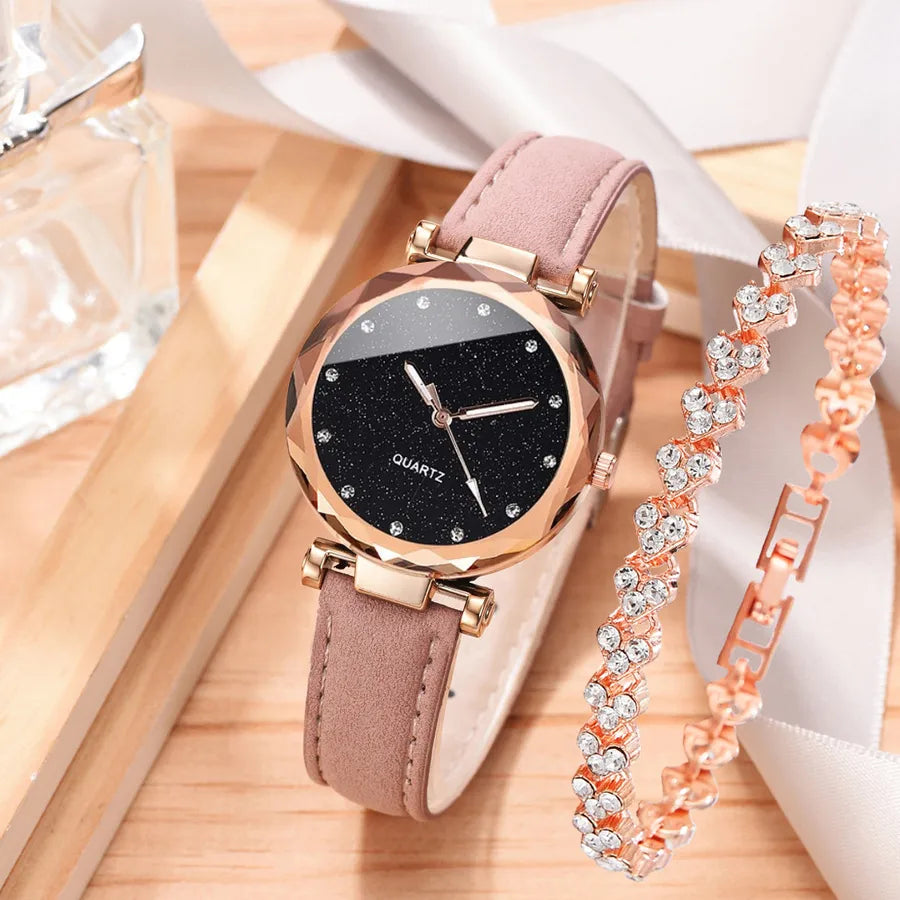 casual round buckle quartz women's watches