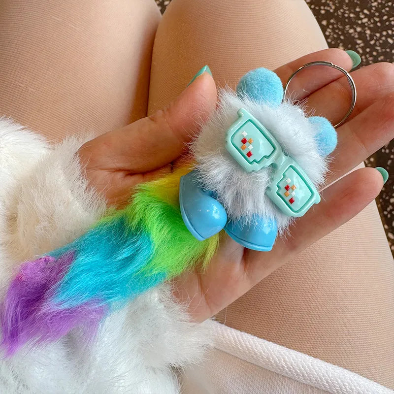 Handmade Cute Plush Keychain Bag Charm Creative Little Person Girl Heart Gift Soft Cotton Cartoon Style Decorations Accessories