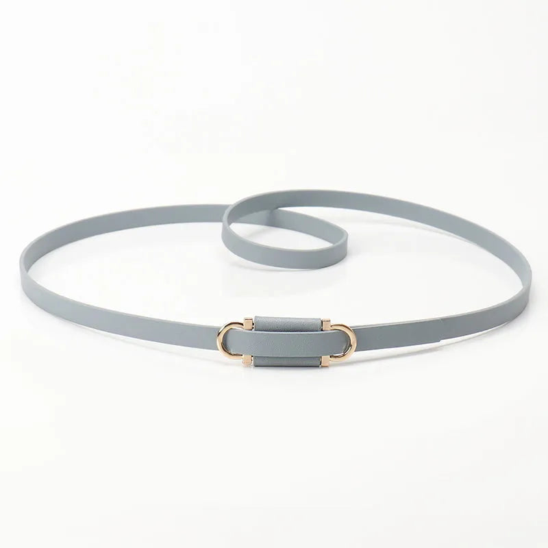 Simple Style Solid Color Pu Leather Alloy Women's Leather Belts
