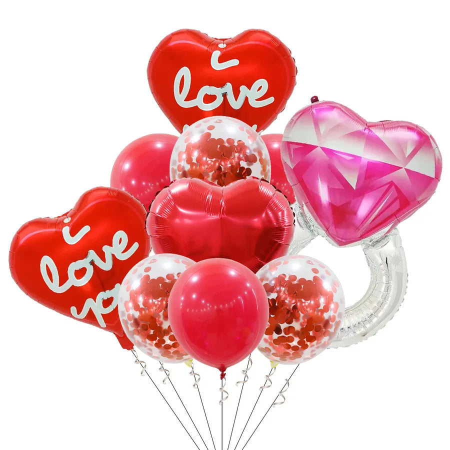 wedding season valentine's day sweet letter heart shape aluminum film wedding party balloons