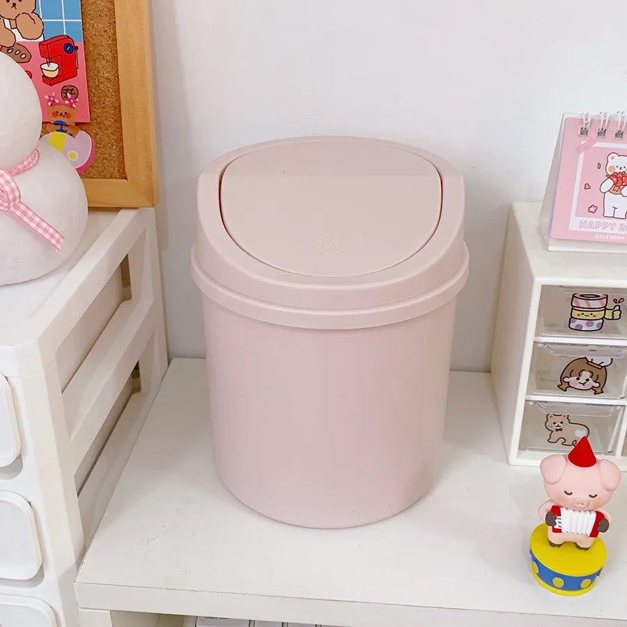 fashion desktop small trash can barrel bedroom creative mini storage box