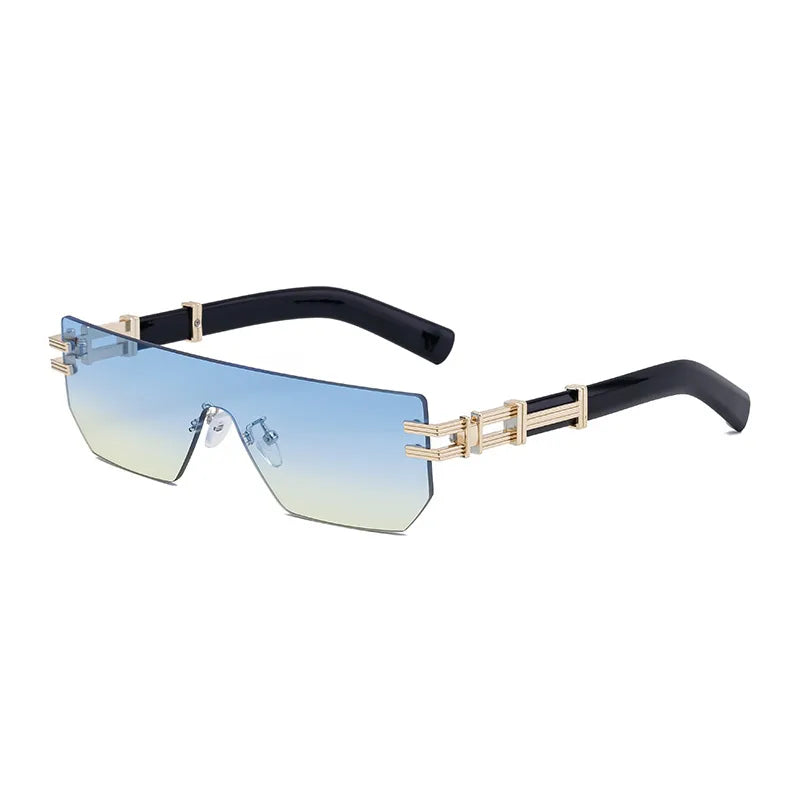 Vintage Style Hawaiian Geometric Pc Square Frameless Men's Sunglasses
