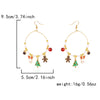 Christmas Themed Crystal Drop Earrings Alloy Scented Santa Socks Round Pendant Hooks For Women Christmas Jewelry Ear Jewelry