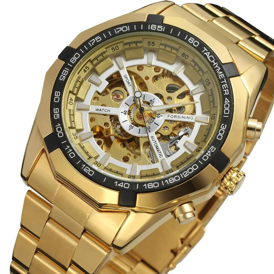 A generation of Forsining Full hollow men's automatic mechanical watch men's watch steel band watch wholesale watch