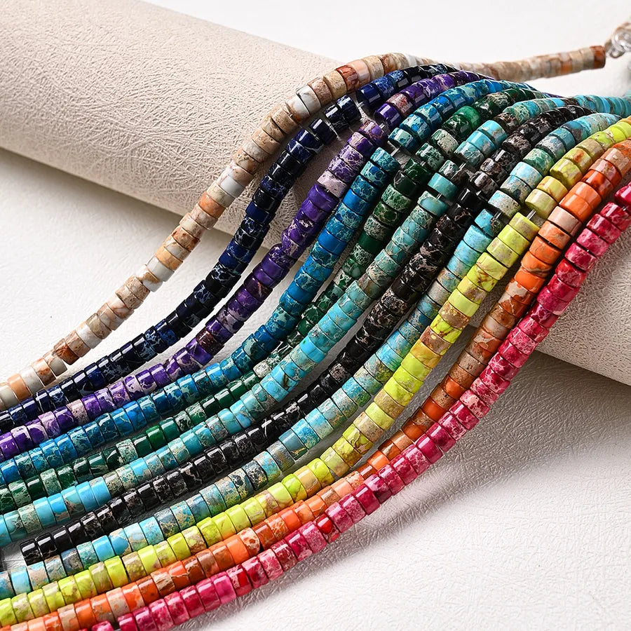 3 Strands / package Hole 1~1.9mm natural stone Imperial Jasper Irregular Colorful Waves Polished Beads