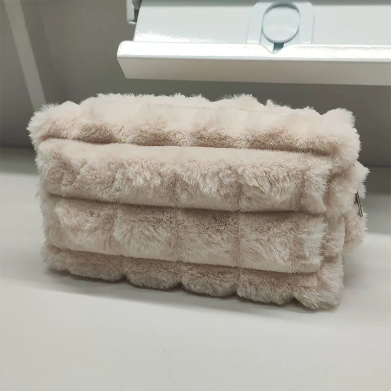 Solid Color Plush School Korean Style Pencil Case
