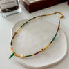 Elegant Retro Printing Beaded natural stone Freshwater Pearl Necklace In Bulk