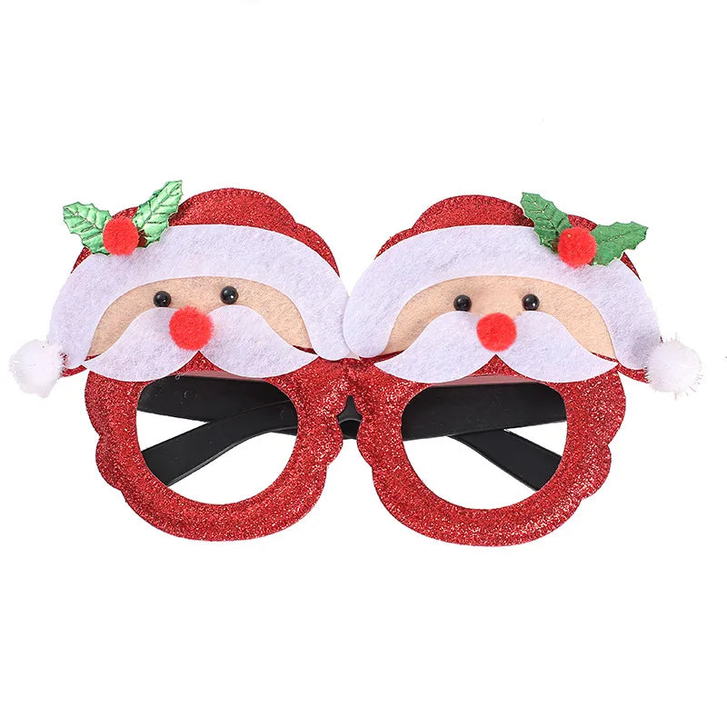New Christmas Hairband Glasses Frame Halloween Valentine's Day Glasses Santa Claus Glasses Party Christmas